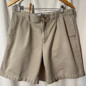 Lands' End Men's Khaki Flat Front Shorts
